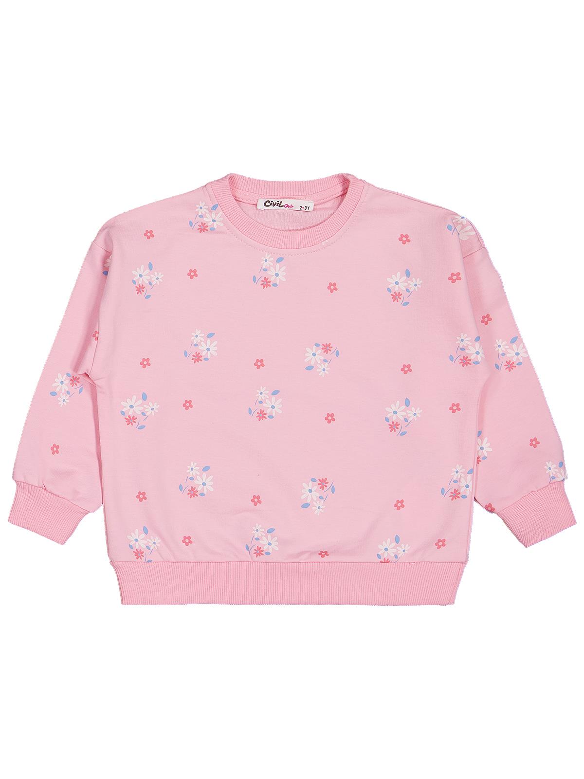 Civil Girls Tavşan Baskılı 3'lü Set 2-5 Yaş Sweatshirt