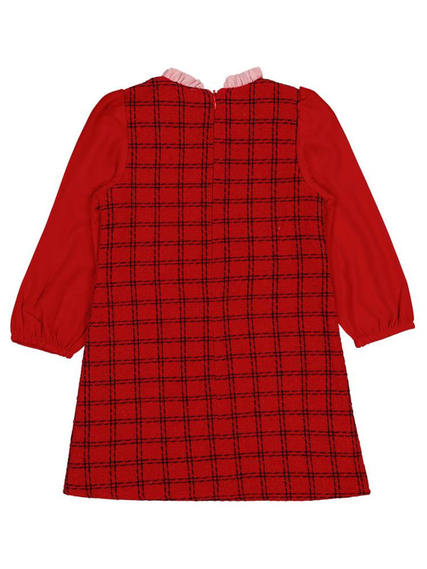 Civil Girls Yakası Fırfırlı 2-5 Yaş Elbise - Kırmızı