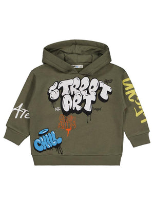 Civil Boys Street Art Baskılı 2-5 Yaş Sweatshirt - Haki