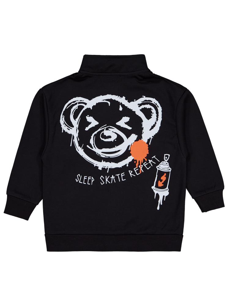 Civil Boys Bear Baskılı 2-5 Yaş Hırka - Siyah