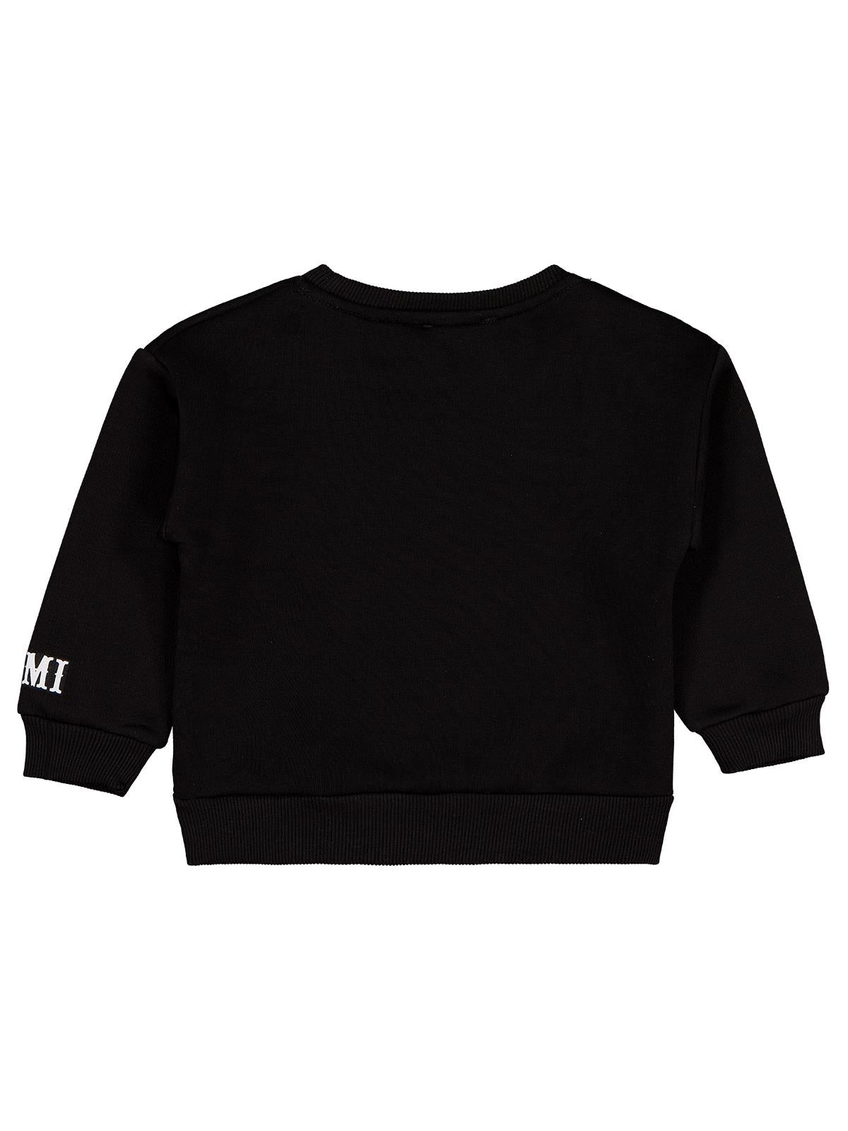 Kuromi Sweatshirt | 3 İp Uzun Kol Bisiklet Yaka Baskılı | Okul Kreş ve Günlük Kullanım - Siyah