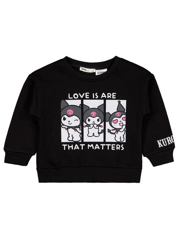 Kuromi 2-5 Yaş Sweatshirt - Siyah