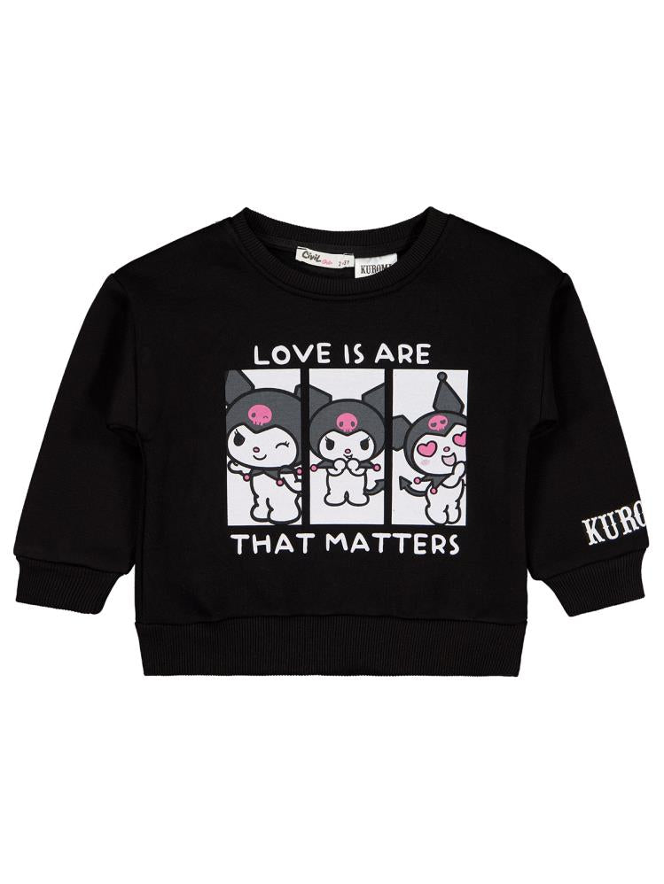 Kuromi 2-5 Yaş Sweatshirt - Siyah