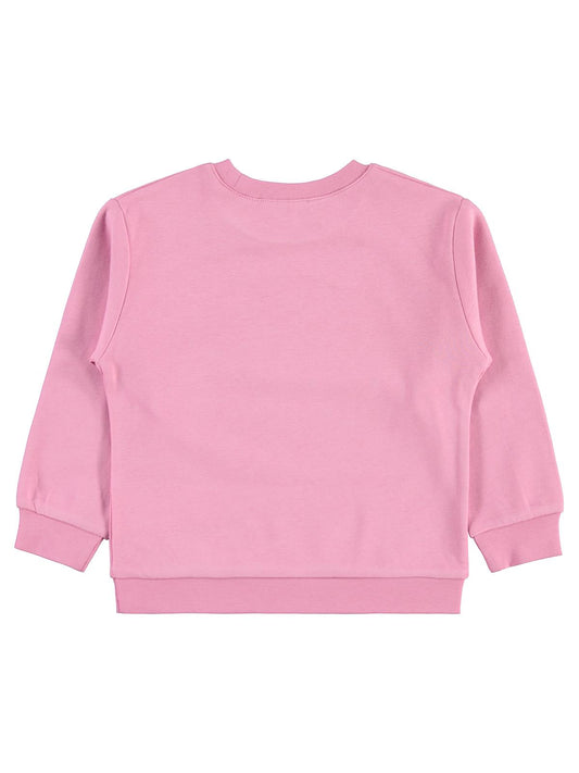 Civil Kız Çocuk Renkli Kelebek Baskılı Sweatshirt | İnterlok Uzun Kol | Okul Kreş ve Günlük Kullanım - Pembe