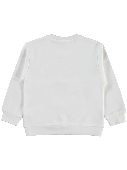 Civil Kız Çocuk Wonderful Life Baskılı Sweatshirt | İnterlok Uzun Kol | Okul Kreş ve Günlük Kullanım - Ekru