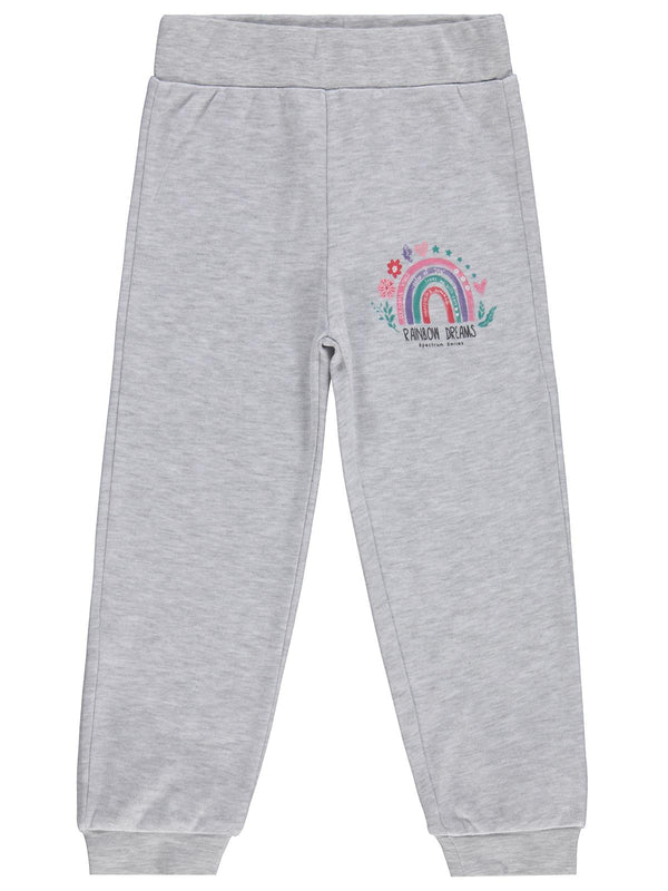 Civil Girls Rainbow Baskılı 2-5 Yaş Eşofman Altı - Gri