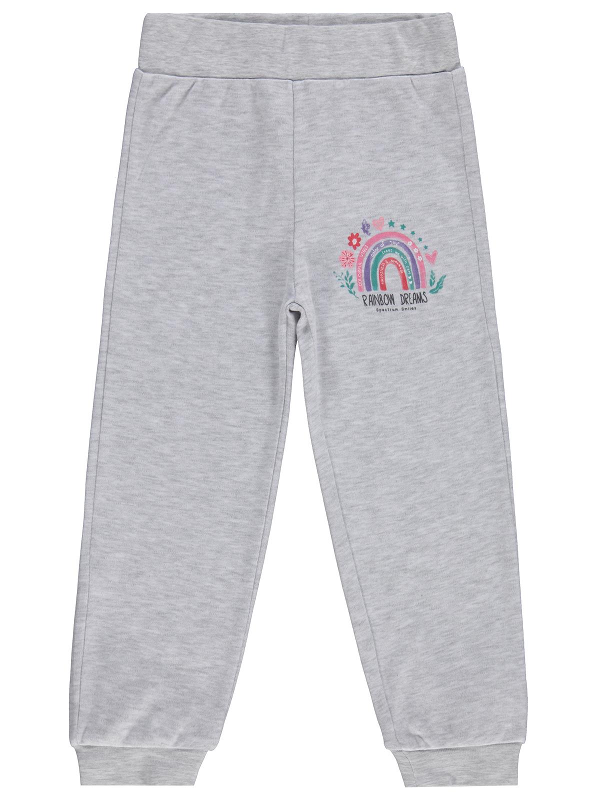 Civil Girls Rainbow Baskılı 2-5 Yaş Eşofman Altı - Gri