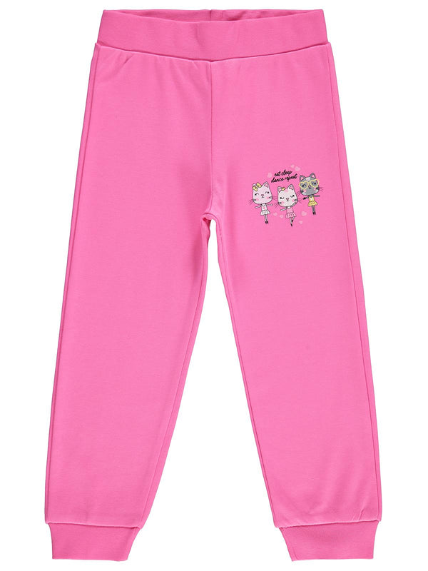 Civil Girls Kediler Baskılı 2-5 Yaş Eşofman Altı - Pembe