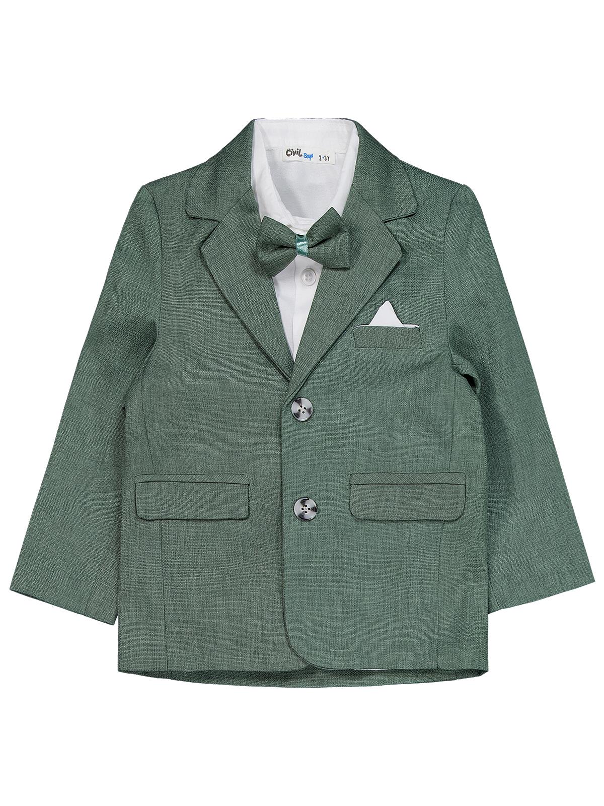 Civil Boys Papyonlu Gömlekli 3 lü 2-5 Yaş Takım Elbise - Haki