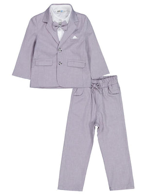 Civil Boys Papyonlu Gömlekli 3 lü 2-5 Yaş Takım Elbise - Gri