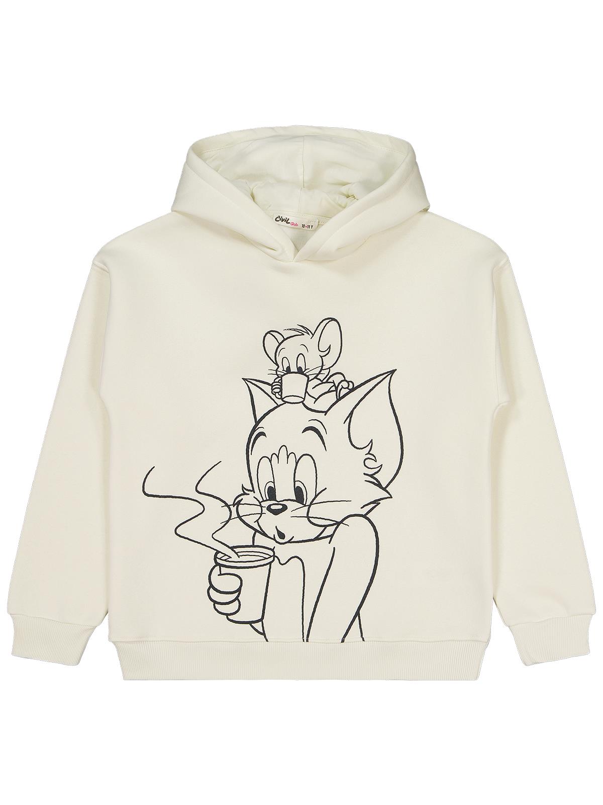 Tom And Jerry 10-13 Yaş Sweatshirt - Ekru