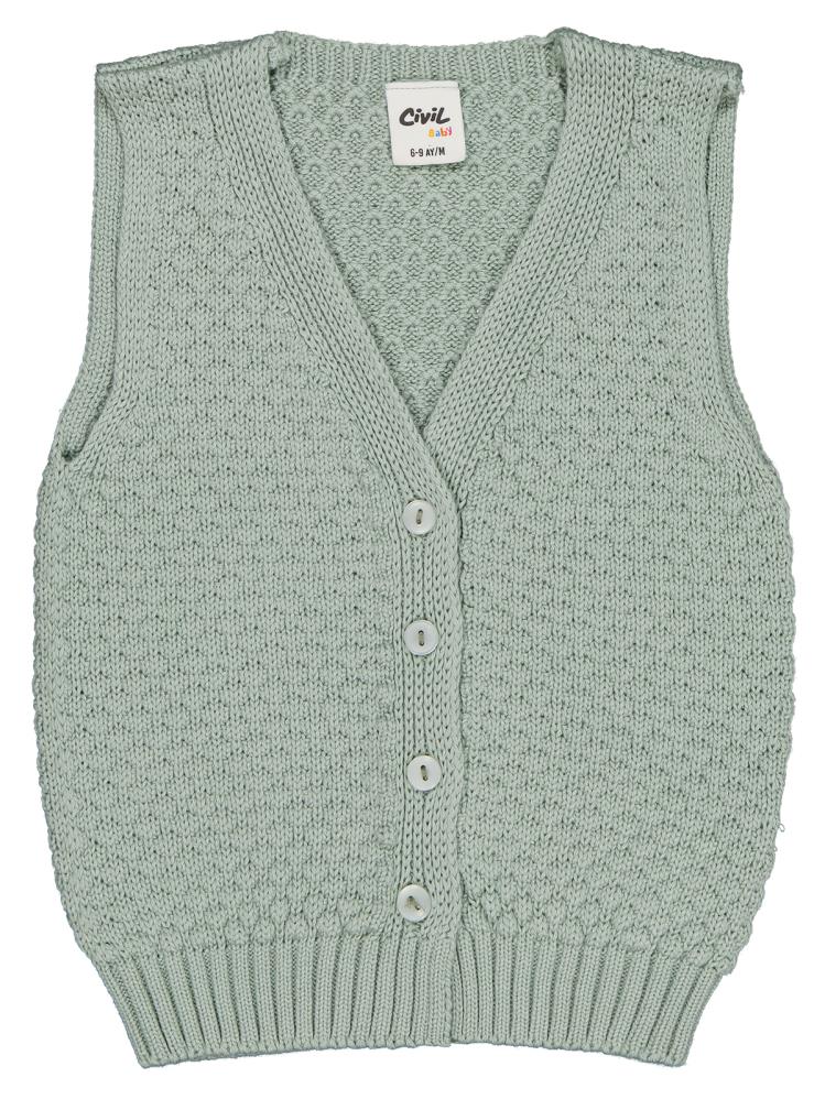 Civil Baby Baklava Desen 6-18 Ay Yelek - Haki