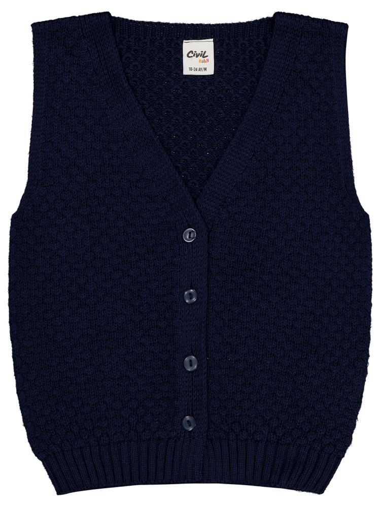 Civil Baby Baklava Desen 6-18 Ay Yelek - Lacivert