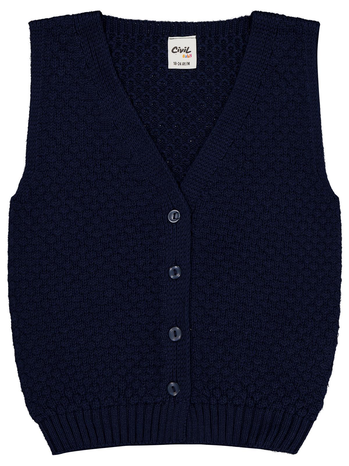 Civil Baby Baklava Desen 6-18 Ay Yelek - Lacivert