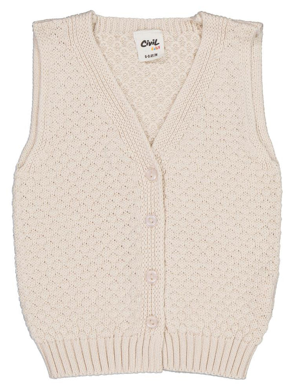 Civil Baby Baklava Desen 6-18 Ay Yelek - Bej