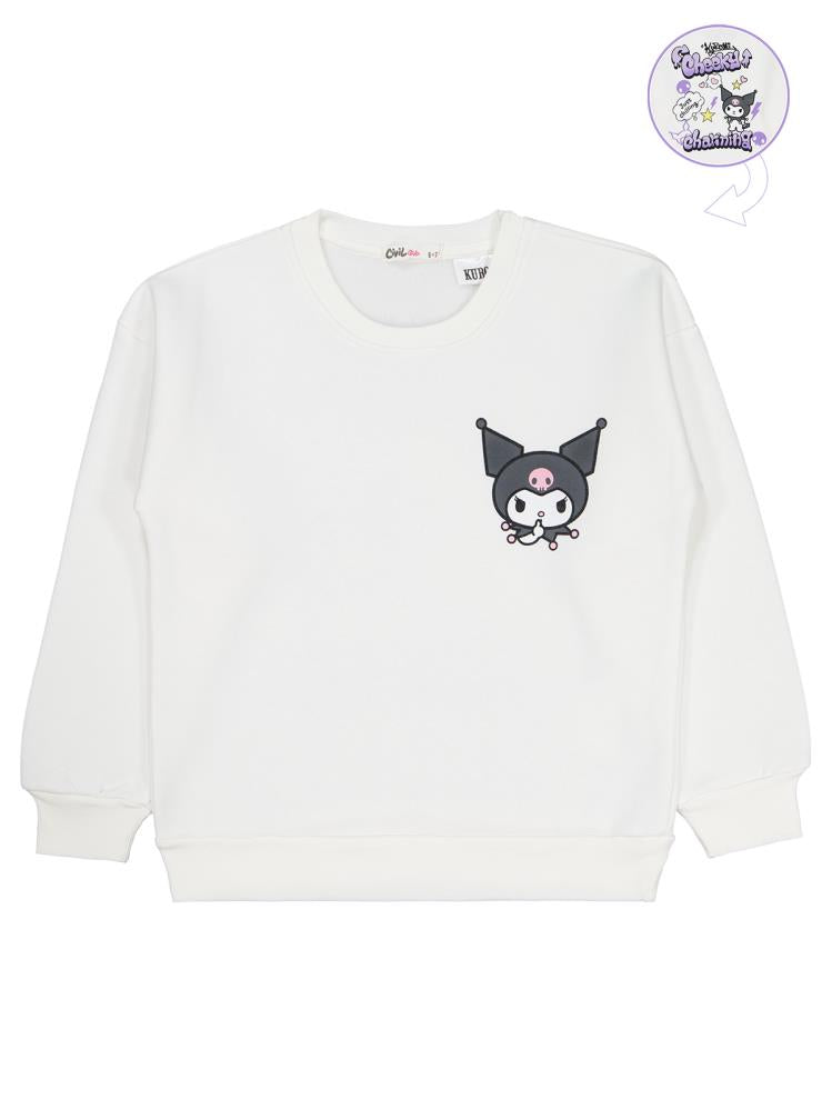 Kuromi 10-13 Yaş Sweatshirt - Ekru