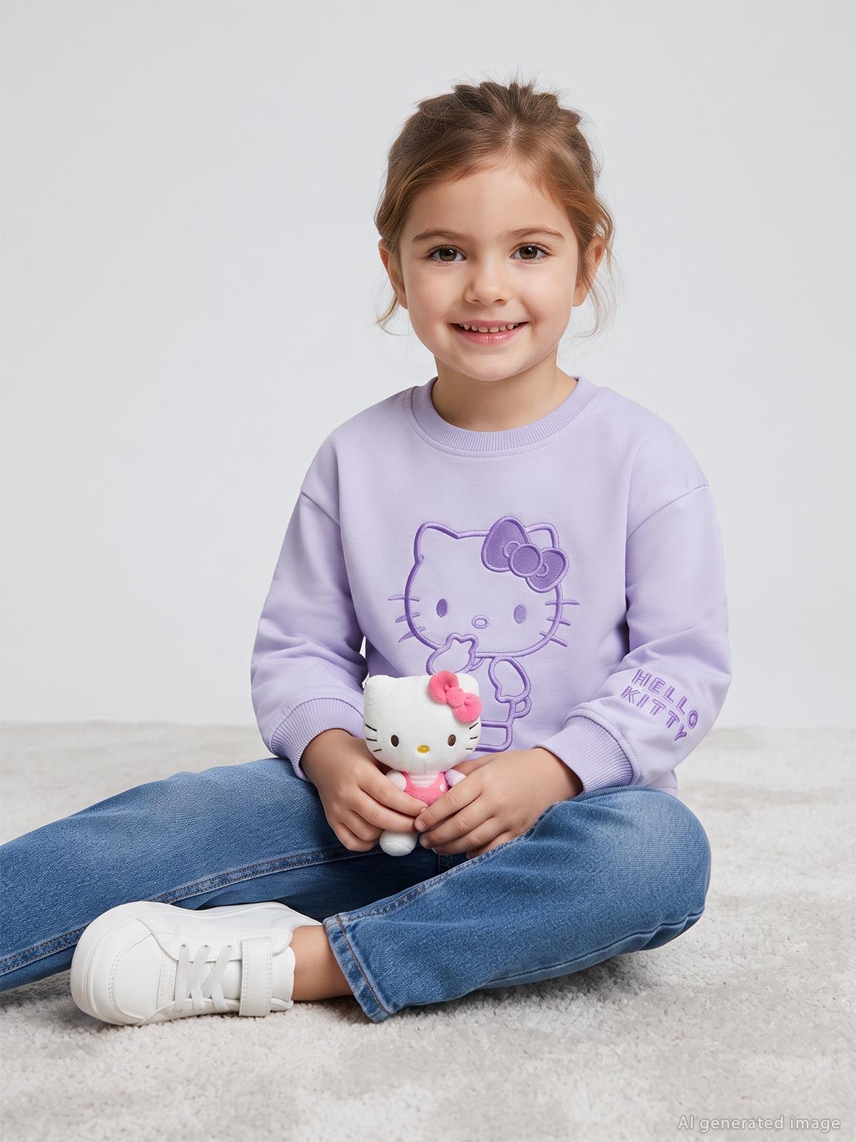 Hello Kitty 2-5 Yaş Sweatshirt - Lila