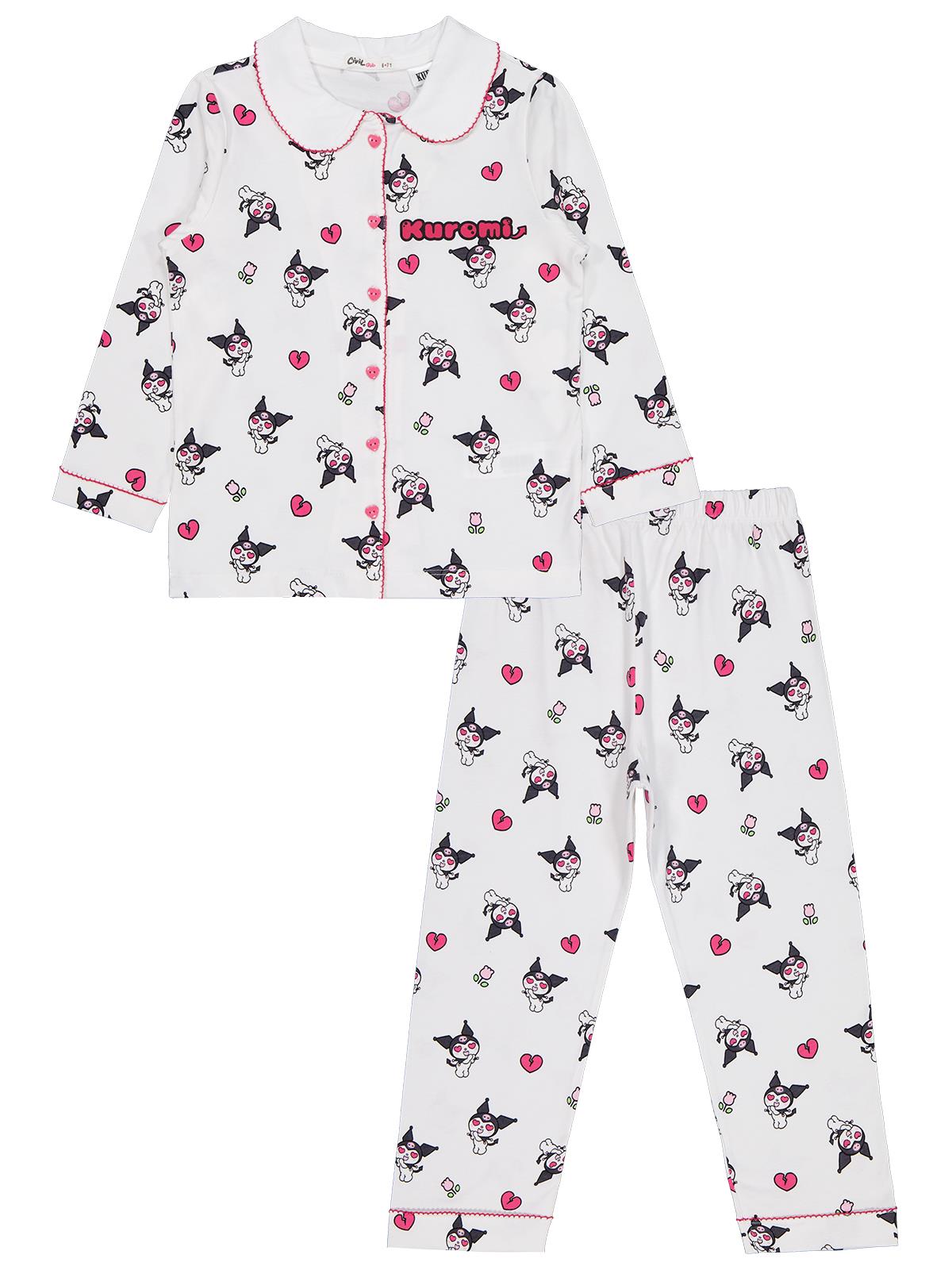 Kuromi 6-9 Yaş Pijama Takımı - Ekru