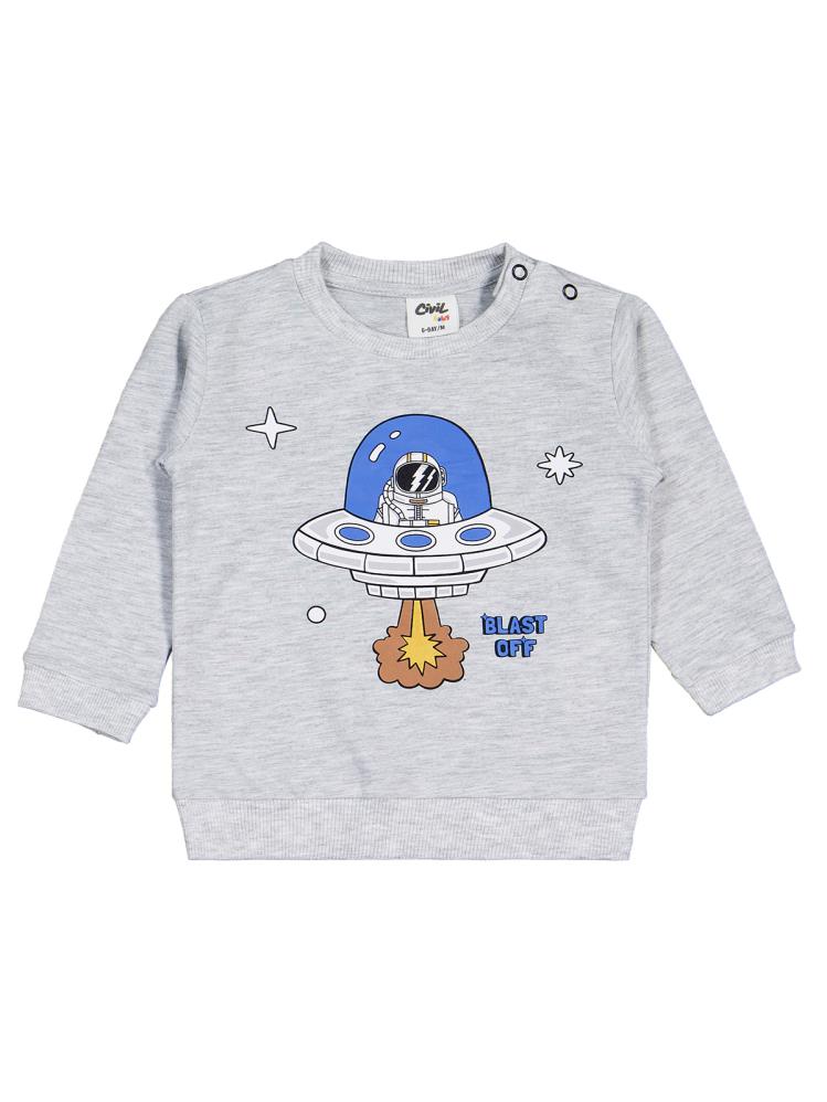 Civil Baby Astronot Baskılı 3'lü Set 6-18 Ay Sweatshirt