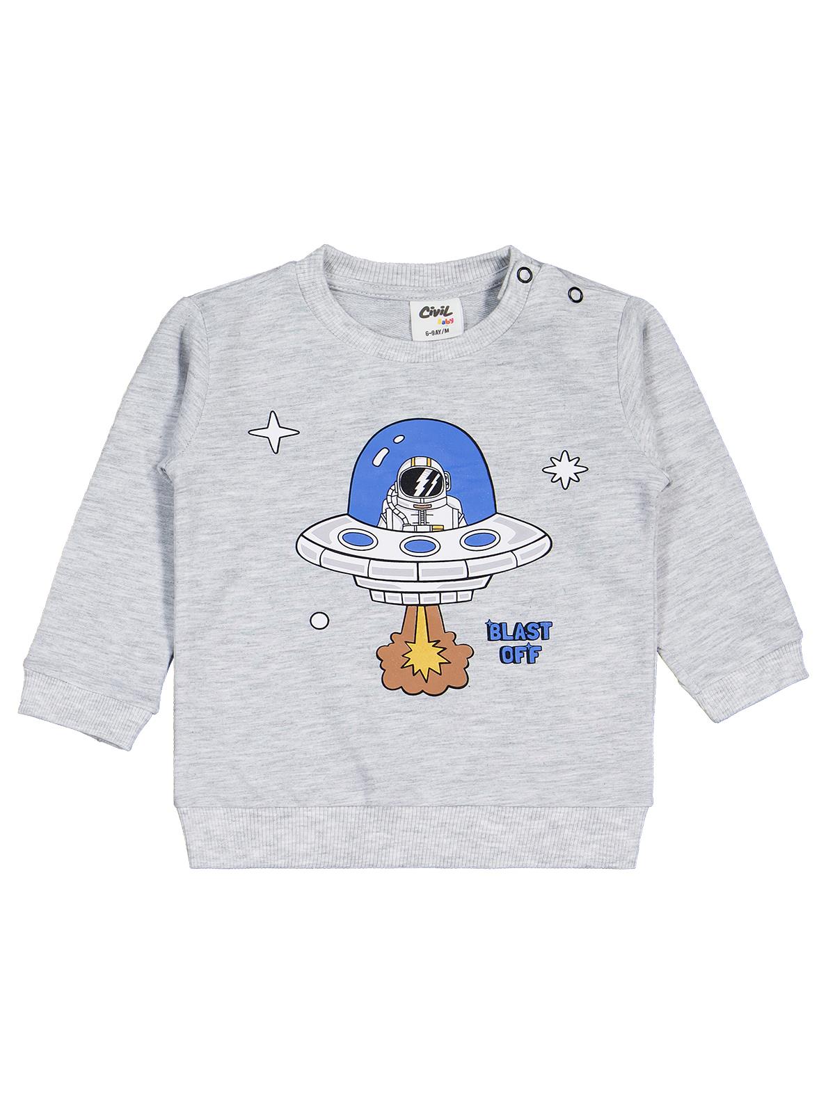 Civil Baby Astronot Baskılı 3'lü Set 6-18 Ay Sweatshirt