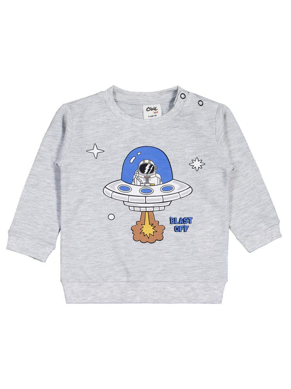 Civil Baby Astronot Baskılı 3'lü Set 6-18 Ay Sweatshirt