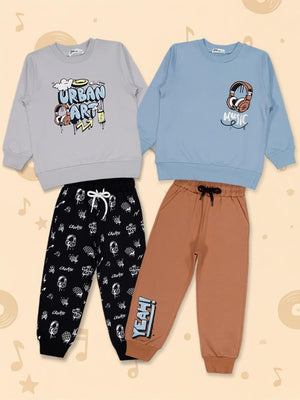 Civil Boys Music Baskılı 2'li Set  2-5 Yaş Takım