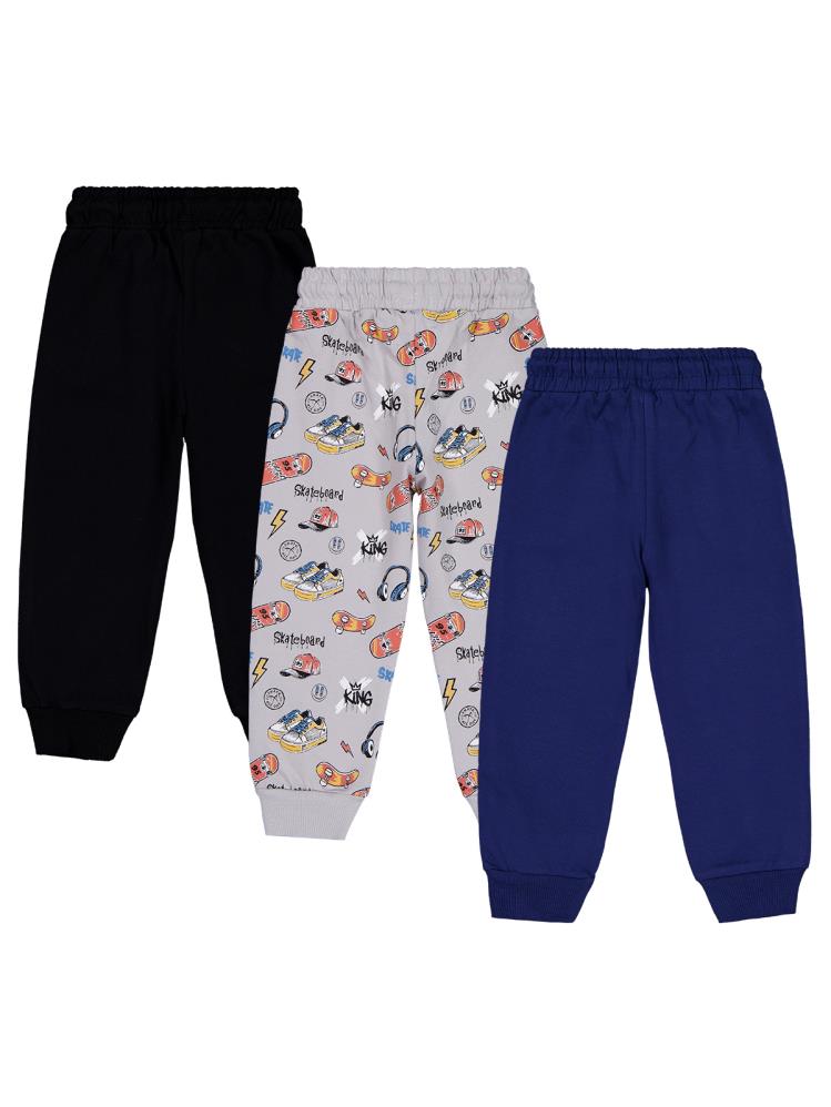 Civil Boys Skaterboard Baskılı 3'lü Set 2-5 Yaş Eşofman Altı