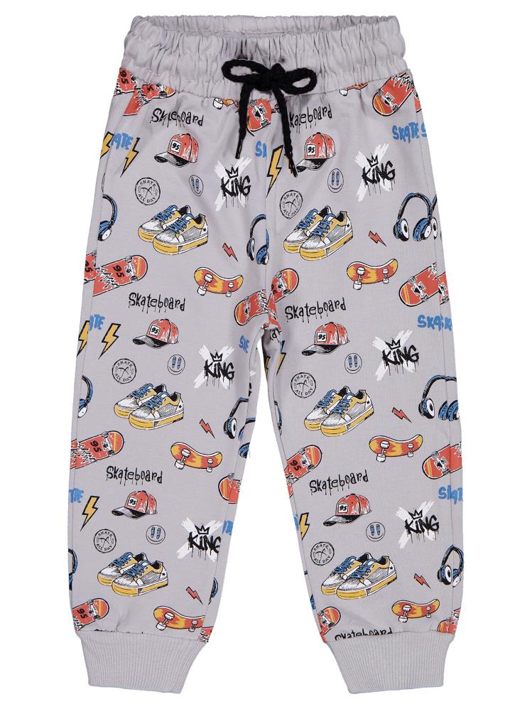 Civil Boys Skaterboard Baskılı 3'lü Set 2-5 Yaş Eşofman Altı