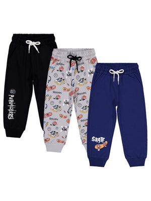 Civil Boys Skaterboard Baskılı 3'lü Set 2-5 Yaş Eşofman Altı