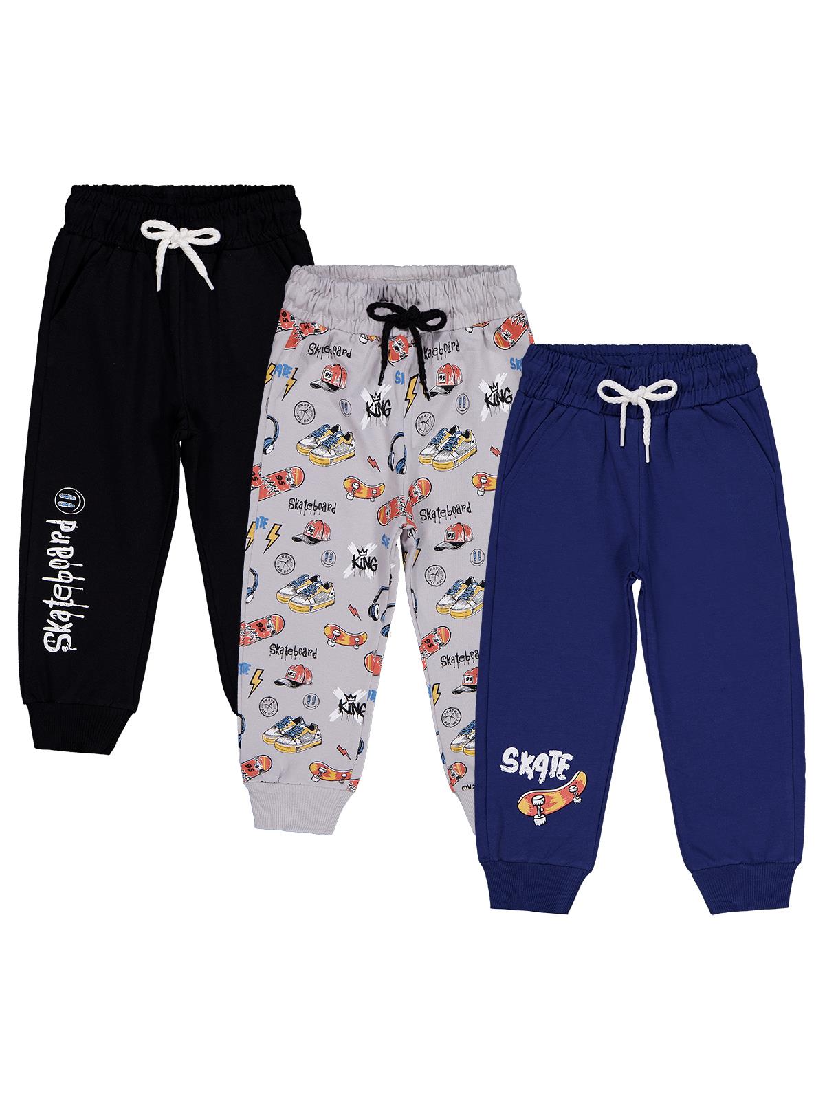 Civil Boys Skaterboard Baskılı 3'lü Set 2-5 Yaş Eşofman Altı