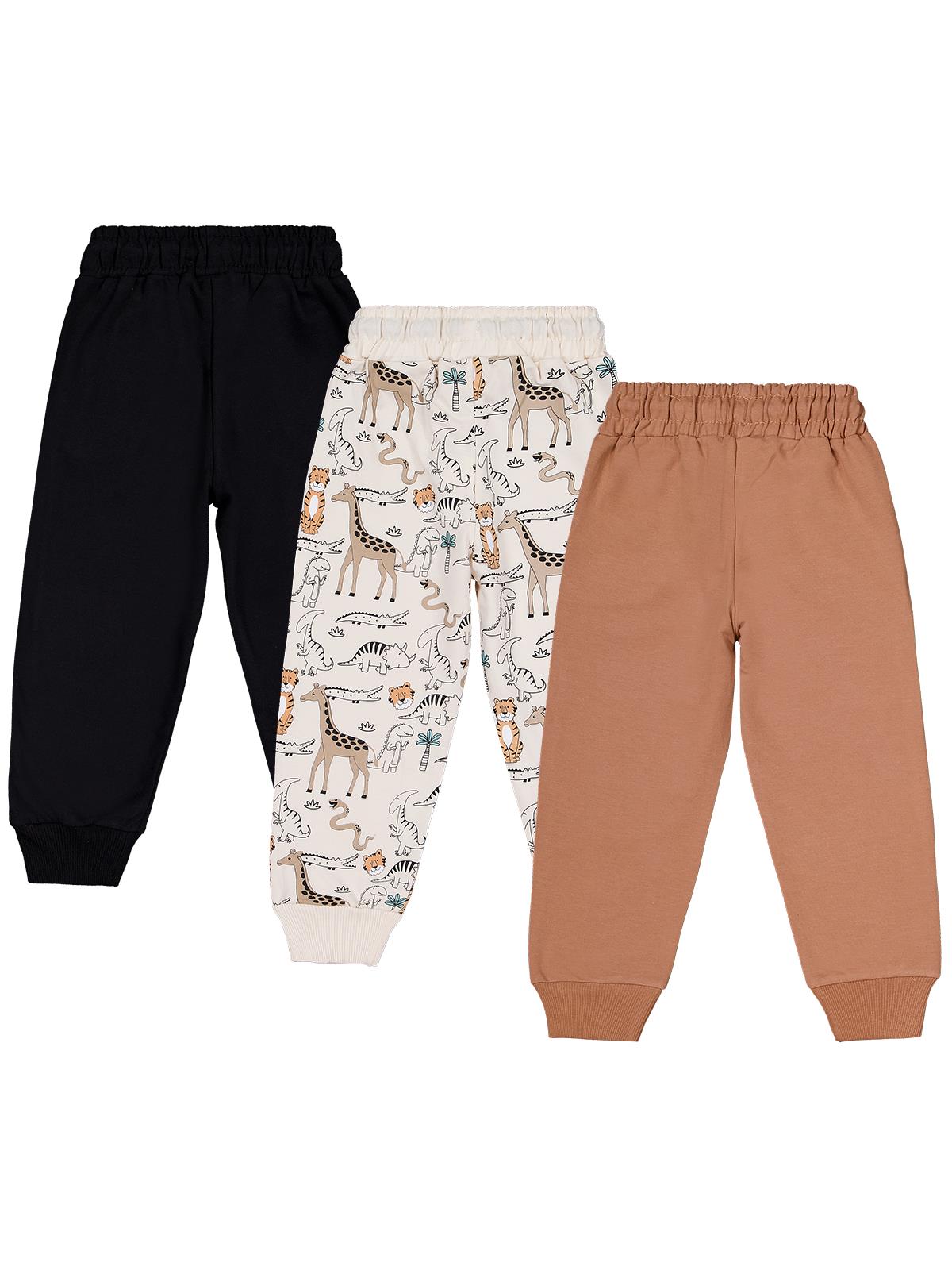 Civil Boys  Safari Baskılı 3'lü Set 2-5 Yaş Eşofman Altı