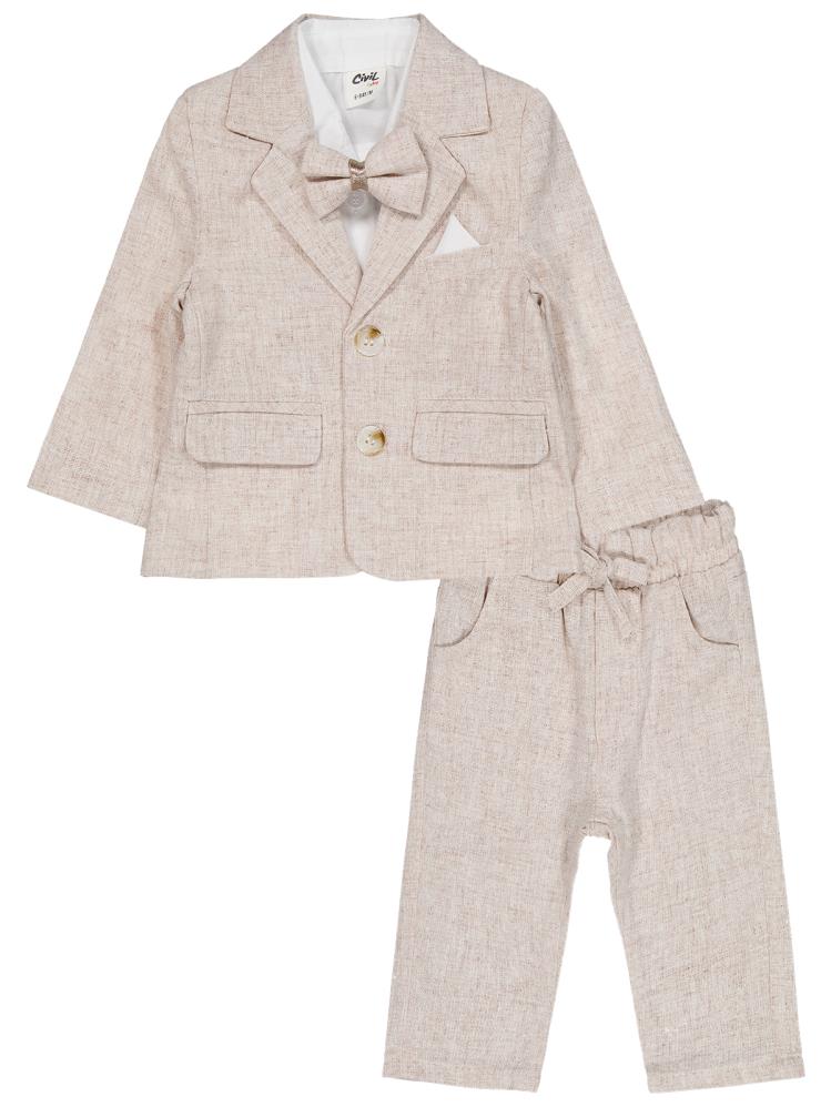 Civil Baby Takım Elbise Görünümlü 6-18 Ay Takım - Bej