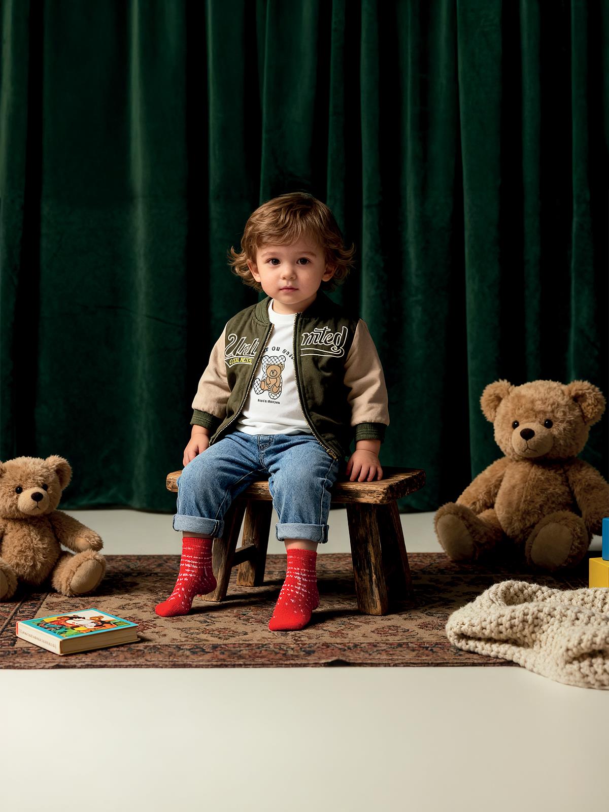 Civil Baby Süet Ceketli 6-18 Ay Takım - Haki