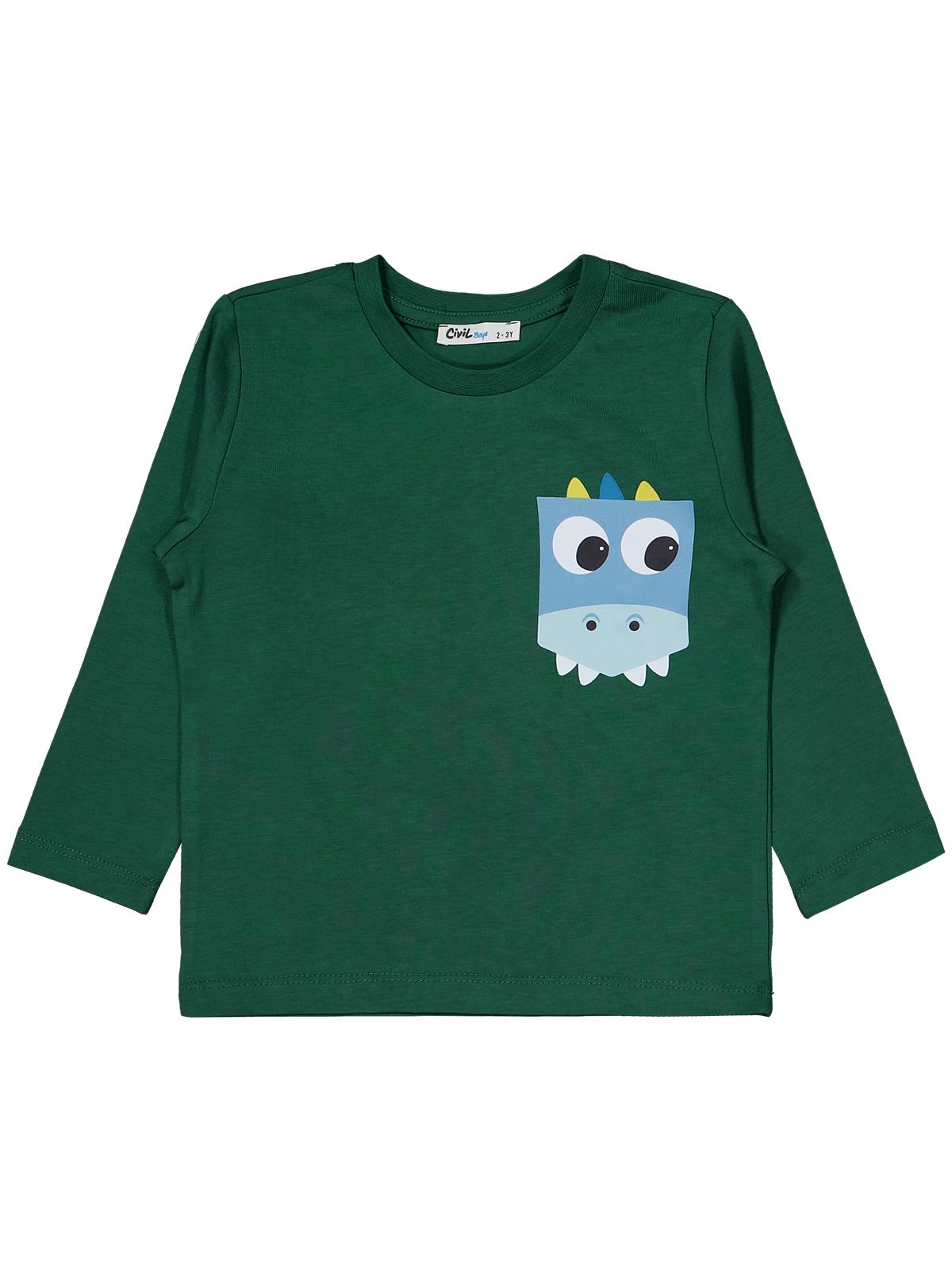 Civil Boys Dıno Baskılı 3'lü Set 2-4 Yaş Sweatshirt