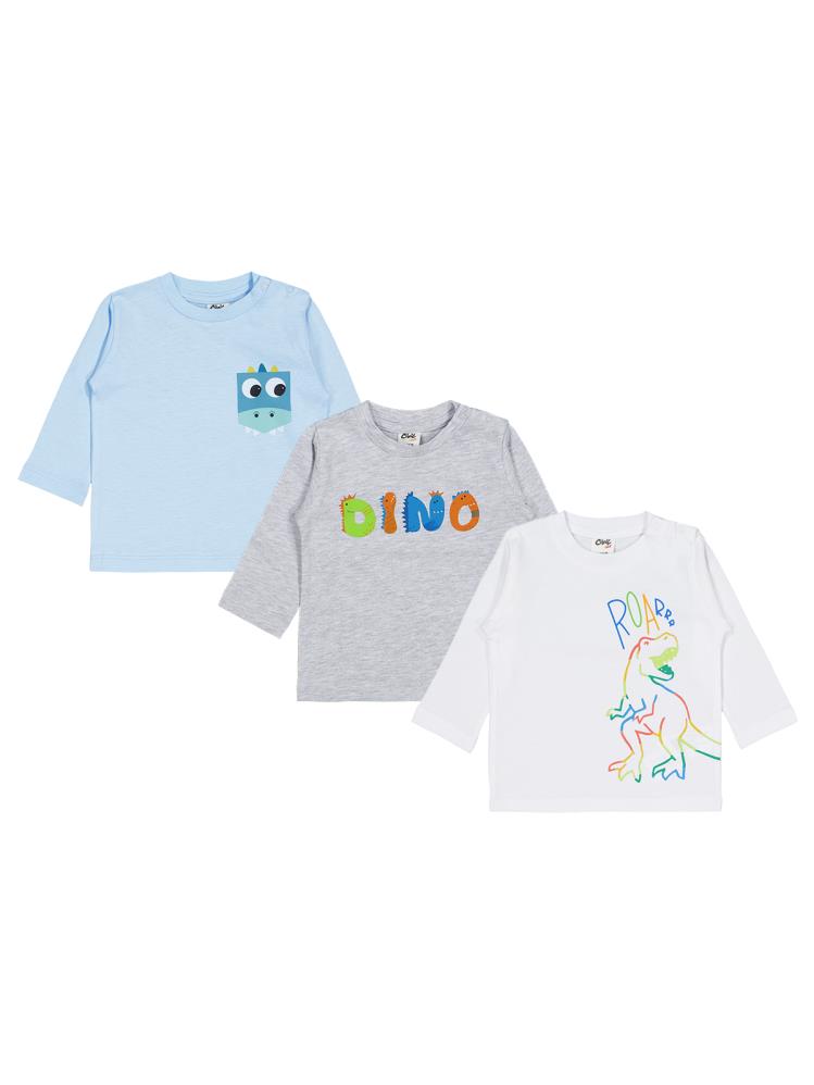 Civil Baby Dıno Baskılı 3'lü Set 6-18 Ay Sweatshirt