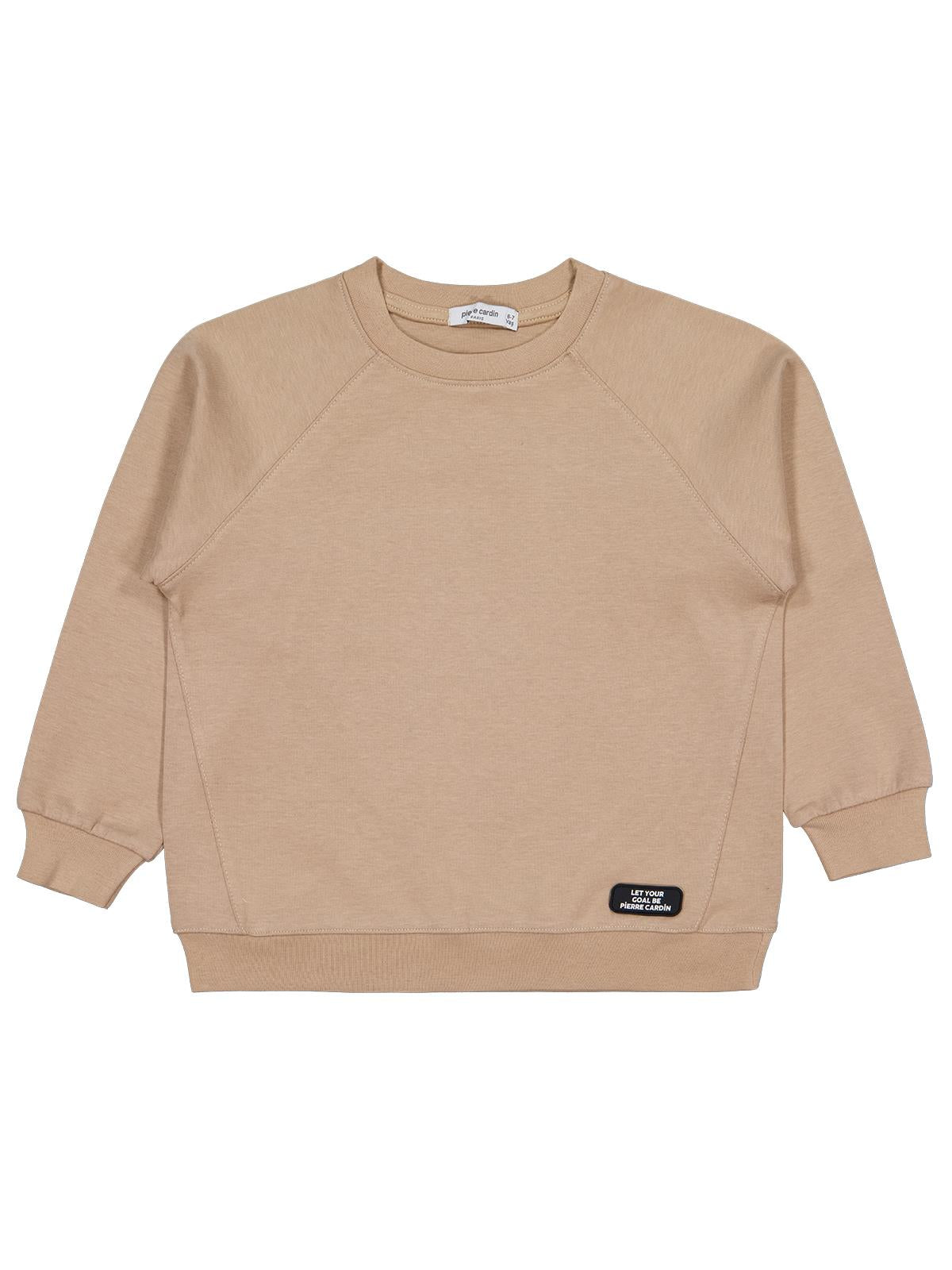 Pierre Cardin Armalı Sweatshirt | Çelik İnterlok Uzun Kol | Okul Kreş ve Günlük Kullanım - Bej
