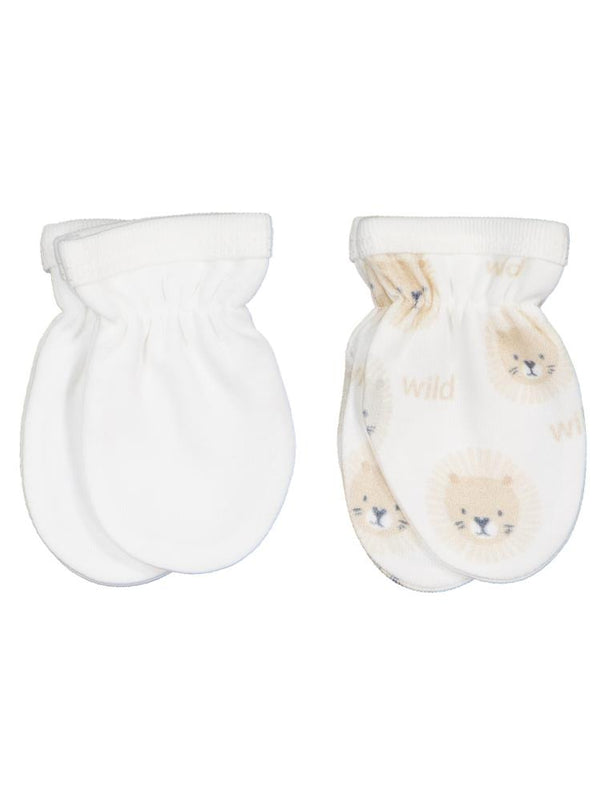 Civil Baby Aslan Baskılı 2 Li Bebe Eldiven - Ekru
