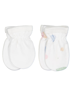 Civil Baby Kalp Baskılı 2 Li Bebe Eldiven - Ekru