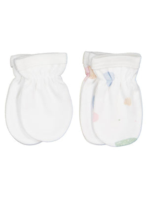 Civil Baby Kalp Baskılı 2 Li Bebe Eldiven - Ekru