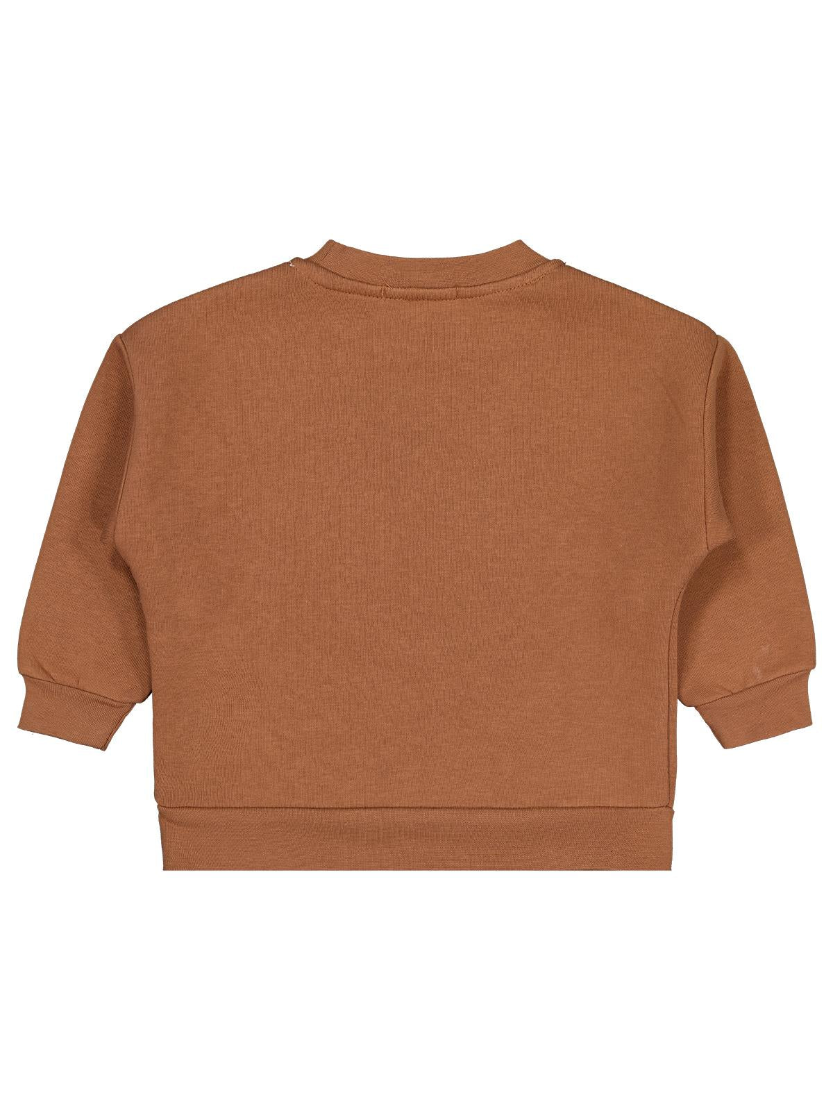Civil Erkek Çocuk Go Team Tıger Baskılı Sweatshirt | 3 İp Uzun Kol | Okul Kreş ve Günlük Kullanım - Kahve
