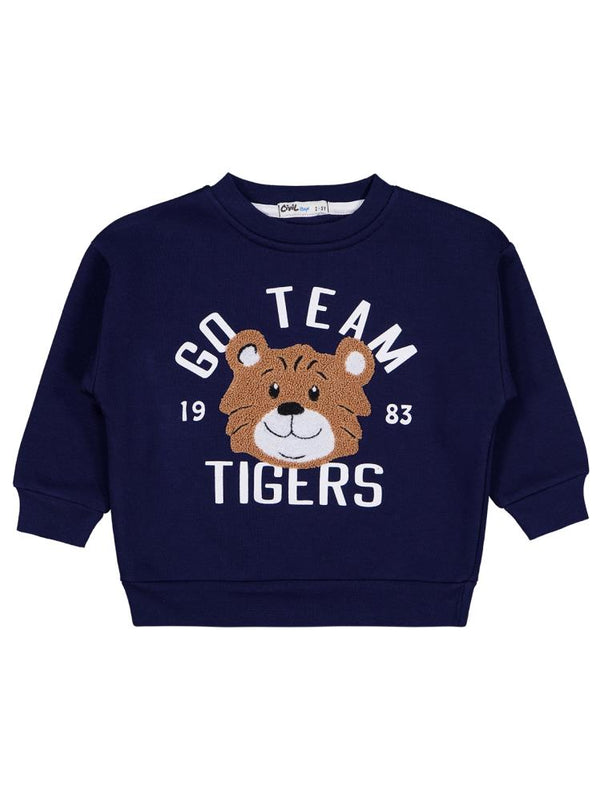 Civil Boys Go Team Tıger Baskılı 2-5 Yaş Sweatshirt - Lacivert