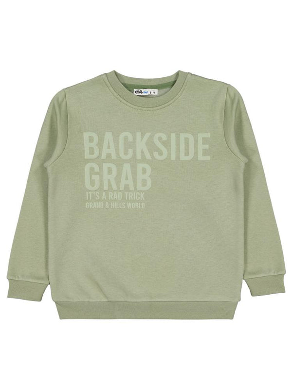 Civil Boys Backsıde Baskılı 10-13 Yaş Sweatshirt - Haki