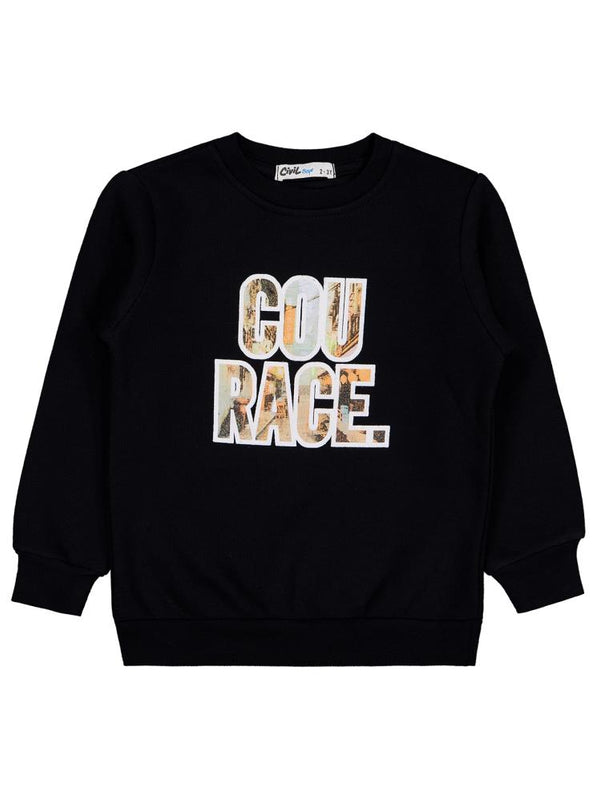 Civil Boys Cou Race Baskılı 2-5 Yaş Sweatshirt - Siyah
