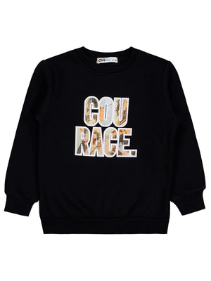 Civil Boys Cou Race Baskılı 2-5 Yaş Sweatshirt - Siyah