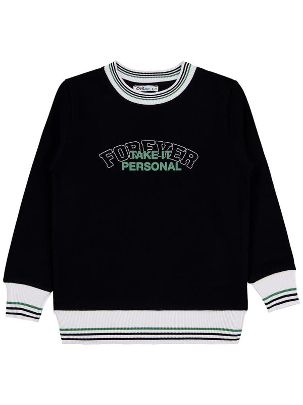 Civil Boys Foreyer Baskılı 6-9 Yaş Sweatshirt - Siyah