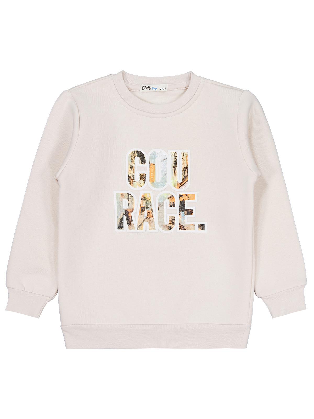 Civil Boys Cou Race Baskılı 2-5 Yaş Sweatshirt - Gri