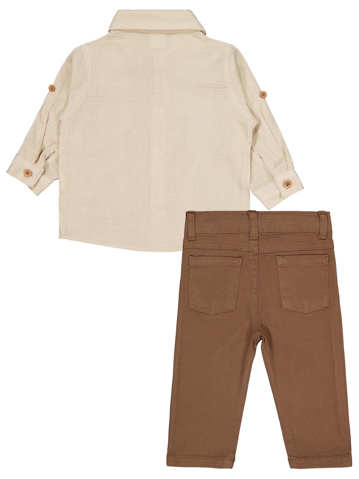 Civil Baby Gömlekli 6-18 Ay Takım - Bej