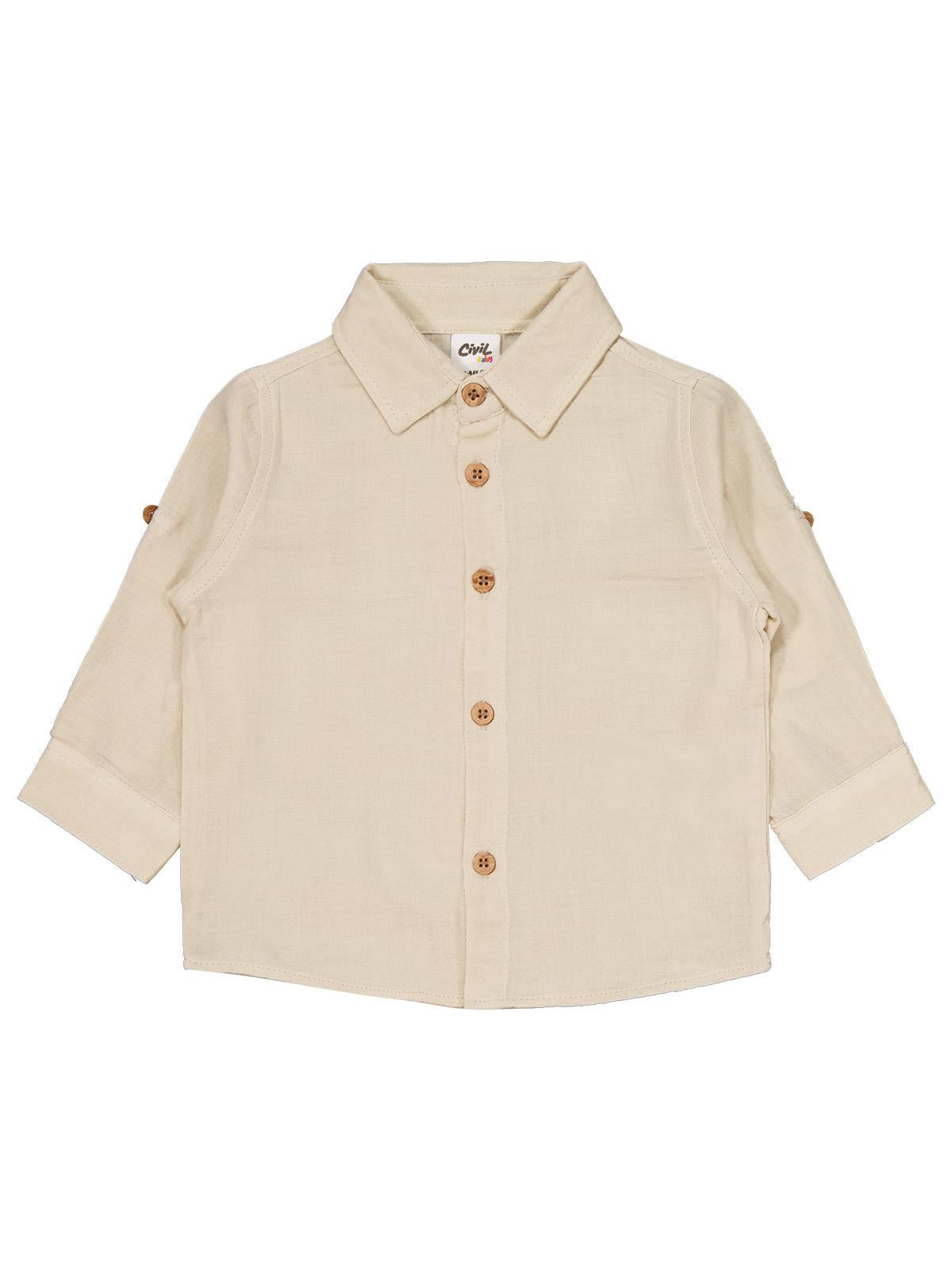 Civil Baby Gömlekli 6-18 Ay Takım - Bej