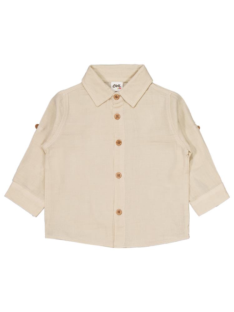 Civil Baby Gömlekli 6-18 Ay Takım - Bej