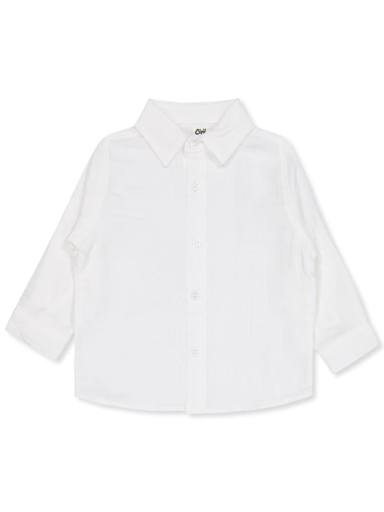 Civil Baby Gömlekli Kot Pantolonlu 6-18 Ay Takım - Beyaz